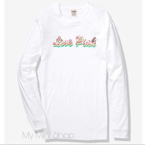 PINK Bling Rainbow Long Sleeve Tee